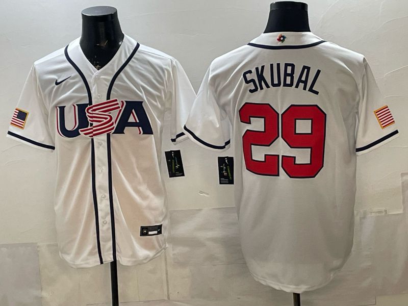 Men 2026 World Cub USA #29 Raleigh White Game Nike MLB Jersey style 0011